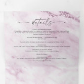 Elegant licht Paarse marmer met Folie bruiloft Drieluik Uitnodiging (Binnenzijde eerst)