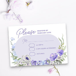 Elegant Licht Paarse Ovaal Bloemen Lijst RSVP Kaartje