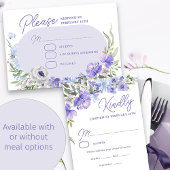 Elegant Licht Paarse Ovaal Bloemen Lijst RSVP Kaartje