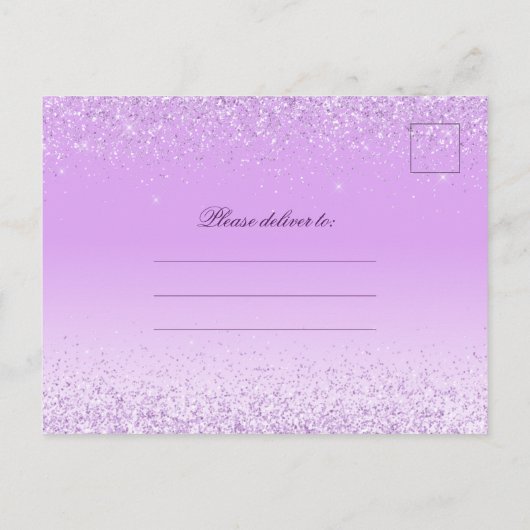 Elegant Licht Paarse Quinceanera Save The Date Briefkaart (Achterkant)