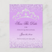 Elegant Licht Paarse Quinceanera Save The Date Briefkaart (Voorkant)