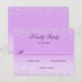 Elegant licht Paarse RSVP Kaartje (Voorkant / Achterkant)
