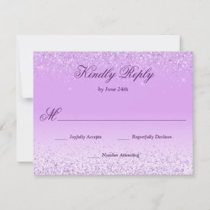 Elegant licht Paarse RSVP Kaartje