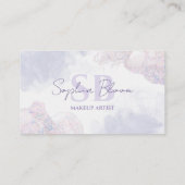 Elegant Licht Paarse Vloeibare Waterverf Inkt Afsprakenkaartje (Achterkant)