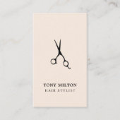 Elegant licht pastel zwart schaar Haarstylist Visitekaartje (Voorkant)