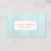 Elegant licht pastelblauw gestreept visitekaartje (Voorkant)