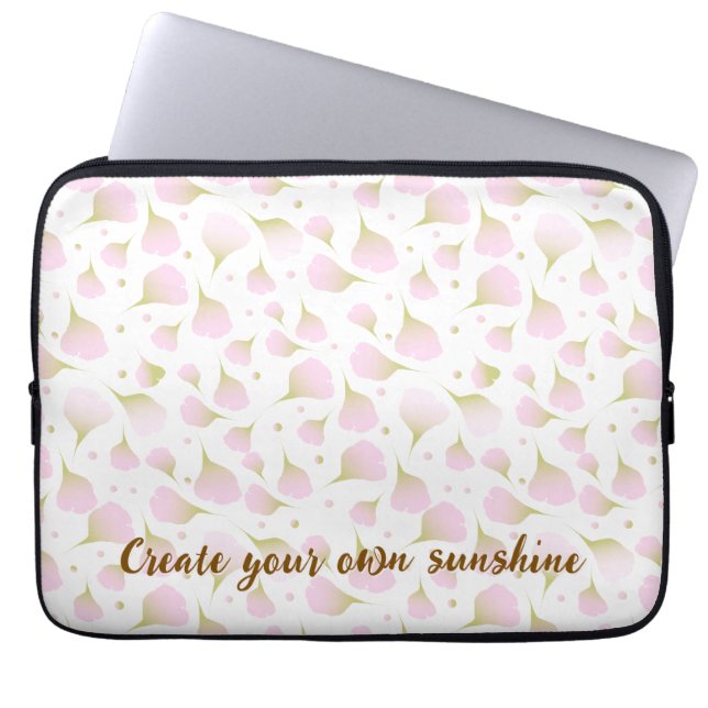 Elegant licht poeder roze aangepaste quote  laptop sleeve (Voorkant)