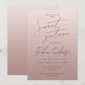 Elegant licht Roos goud Ombre script Sweet Sixteen Kaart (Voorkant / Achterkant)