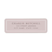 Elegant licht roos taupe retouradres etiket (Voorkant)