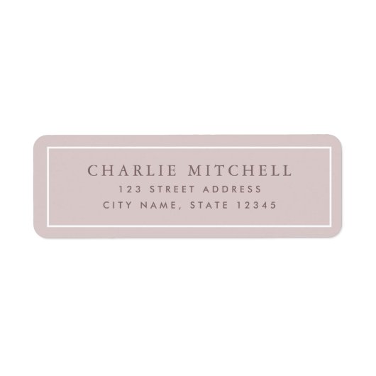 Elegant licht roos taupe retouradres etiket (Voorkant)