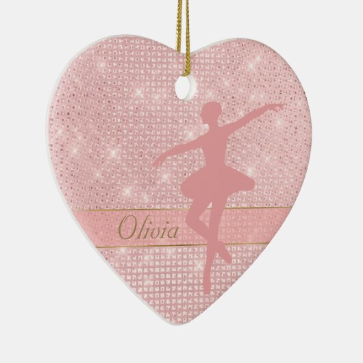 Elegant Licht Roze Ballerina Valentijn Ornament (Rechts)