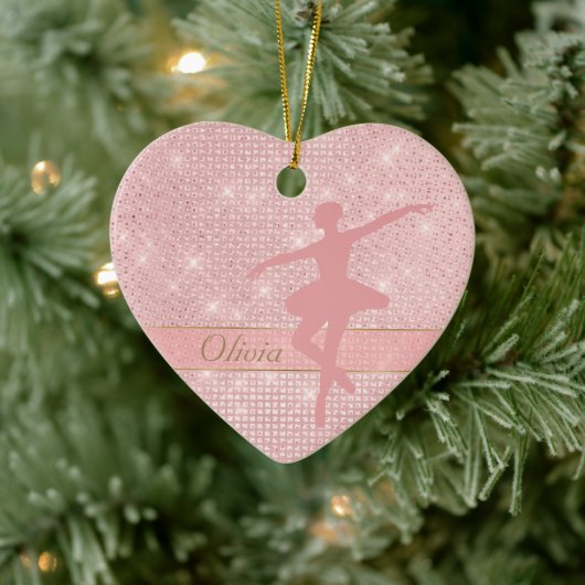 Elegant Licht Roze Ballerina Valentijn Ornament (Boom)