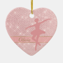 Elegant Licht Roze Ballerina Valentijn Ornament