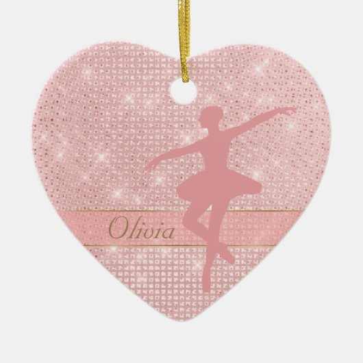 Elegant Licht Roze Ballerina Valentijn Ornament (Voorkant)