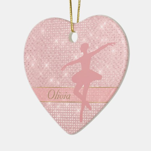 Elegant Licht Roze Ballerina Valentijn Ornament (Links)