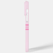 Elegant Licht Roze Gestreept Initiaal Case-Mate iPhone Case (Achterkant / Links)