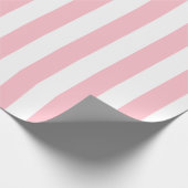Elegant licht roze wit gestreept patroon cadeaupapier (Hoek)