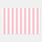 Elegant licht roze wit gestreept patroon inpakpapier vel (Voorkant)