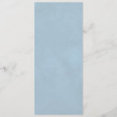 Elegant licht stoffig blauw gespiegeld Roos bruilo Menu (Achterkant)