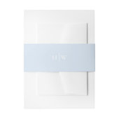 Elegant licht stoffig blauwe trouwmonogram uitnodigingen wikkel (Voorkant Voorbeeld)