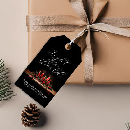 Elegant licht van de wereld Bijbel vers Kerstmis Cadeaulabel
