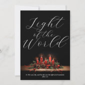 Elegant licht van de wereld Bijbel vers Kerstmis Feestdagenkaart (Voorkant)