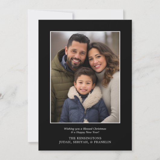 Elegant licht van de wereld Bijbel vers Kerstmis Feestdagenkaart (Achterkant)