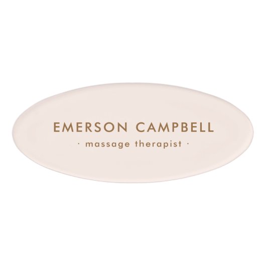 Elegant licht wazig roze trendy salon spa naambadge (Voorkant)