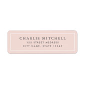 Elegant licht zwart roze retouradres etiket (Voorkant)