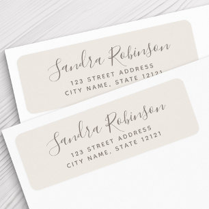 Elegant lichtbeige bruine plaatlabels etiket