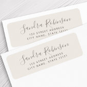 Elegant lichtbeige bruine plaatlabels etiket