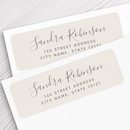Elegant lichtbeige bruine plaatlabels etiket