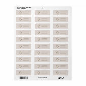 Elegant lichtbeige en goud monogram etiket (Full Sheet)