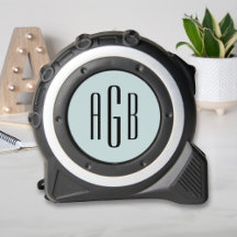 Elegant lichtblauw 3-letter monogram