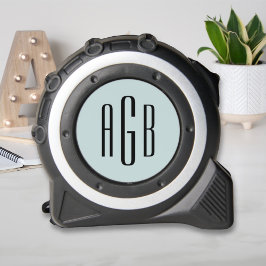 Elegant lichtblauw 3-letter monogram rolmaat