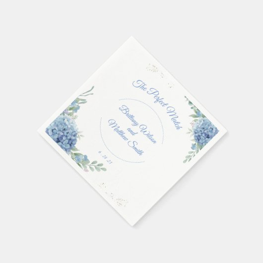 Elegant lichtblauw, aangepaste bruiloft servetten (Hoek)