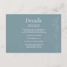 Elegant lichtblauw blad Enclosure Kaart Details