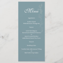 Elegant lichtblauw blad Menu