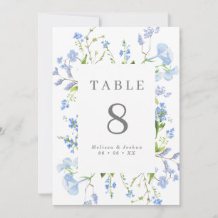 Elegant Lichtblauw Bloemen Lijst Bruiloft (5x7)