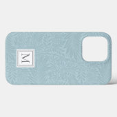 Elegant lichtblauw bloemmotief botanisch monogram Case-Mate iPhone case (Achterkant (horizontaal))