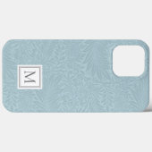 Elegant Lichtblauw Bloemmotief Botanische Monogram Case-Mate iPhone Case (Achterkant (horizontaal))
