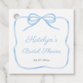 Elegant lichtblauw boeg Vrijgezellenfeest Bedankjes Labels (Voorkant)