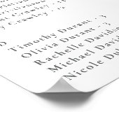 Elegant Lichtblauw Botanisch Bruiloft Zitschema Poster (Hoek)