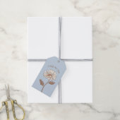 Elegant Lichtblauw Daisy Gift Label Cadeaulabel (Met Touw)