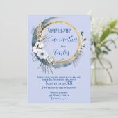 Elegant, lichtblauw en marine, maan Handfasting Kaart (Staand voorkant)