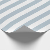 Elegant lichtblauw en wit gestreept patroon cadeaupapier (Hoek)