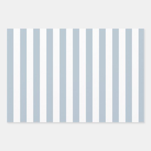 Elegant lichtblauw en wit gestreept patroon inpakpapier vel (Voorkant 3)