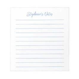 Elegant lichtblauw gelinieerd Persoonlijk schrift Notitieblok