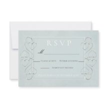 Elegant Lichtblauw Huwelijksfeest RSVP Menu Keuze