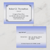 Elegant lichtblauw informatieve profielkaart afsprakenkaartje (Voorkant / Achterkant)